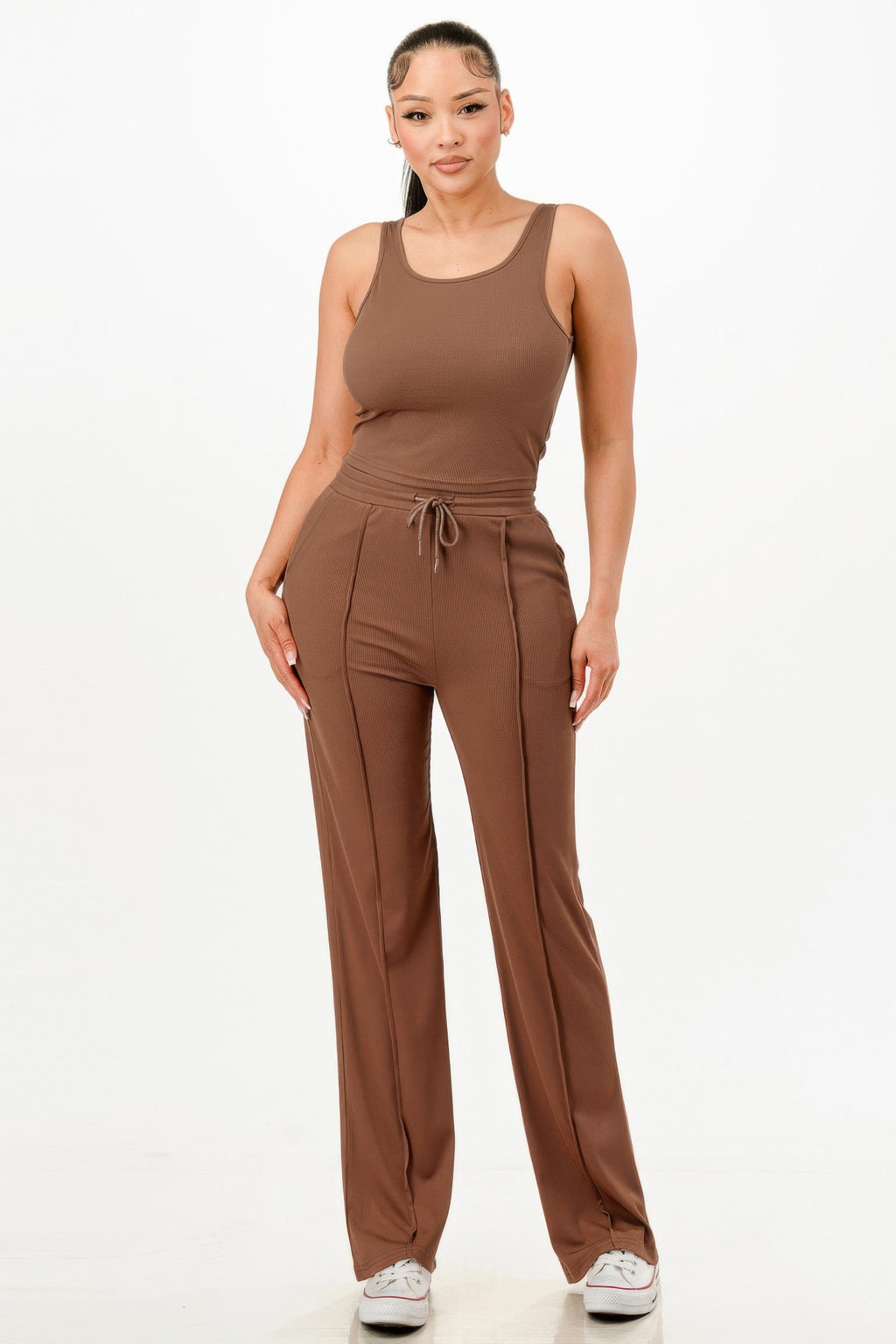 Ribbed Tank Top And Pant Set-Product Type | Naughty Smile Fashion