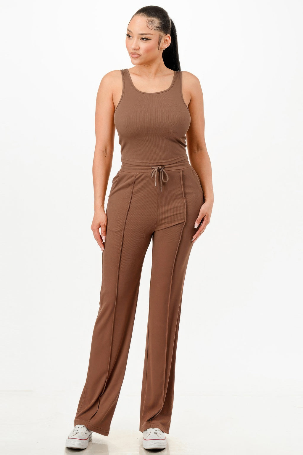 Ribbed Tank Top And Pant Set-Product Type | Naughty Smile Fashion