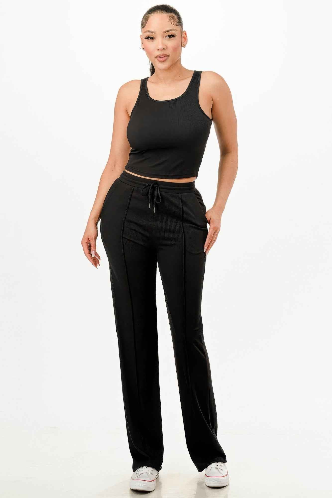 New Arrival – Ribbed Tank Top And Pant Set – New Arrival Now Live