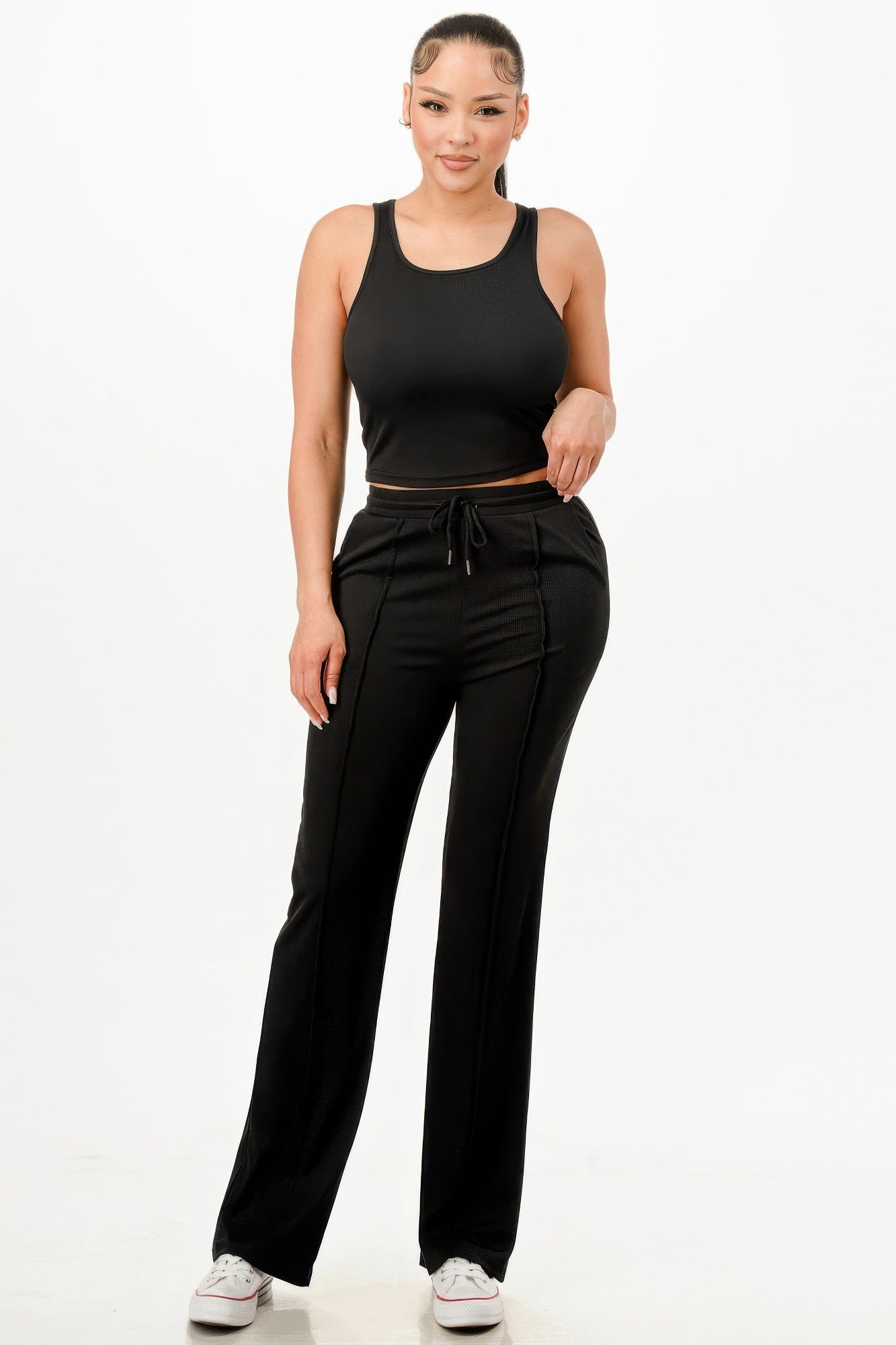 Ribbed Tank Top And Pant Set-Product Type | Naughty Smile Fashion
