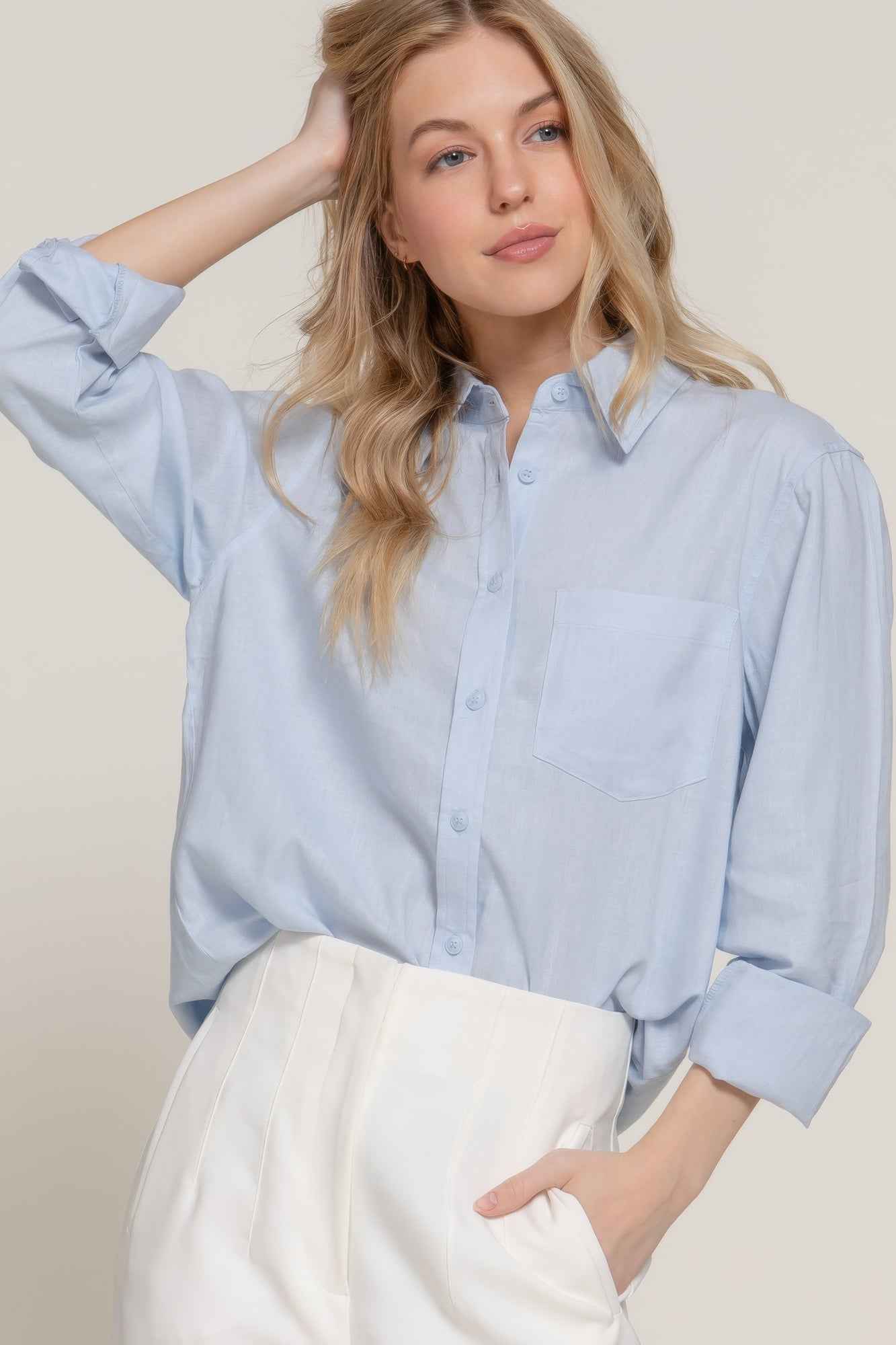 New Arrival – Long Sleeve Linen Blend Shirt – New Arrival Now Live