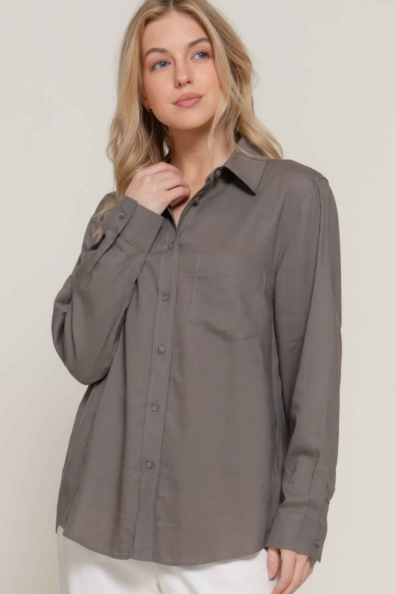 New Arrival – Long Sleeve Linen Blend Shirt – New Arrival Now Live