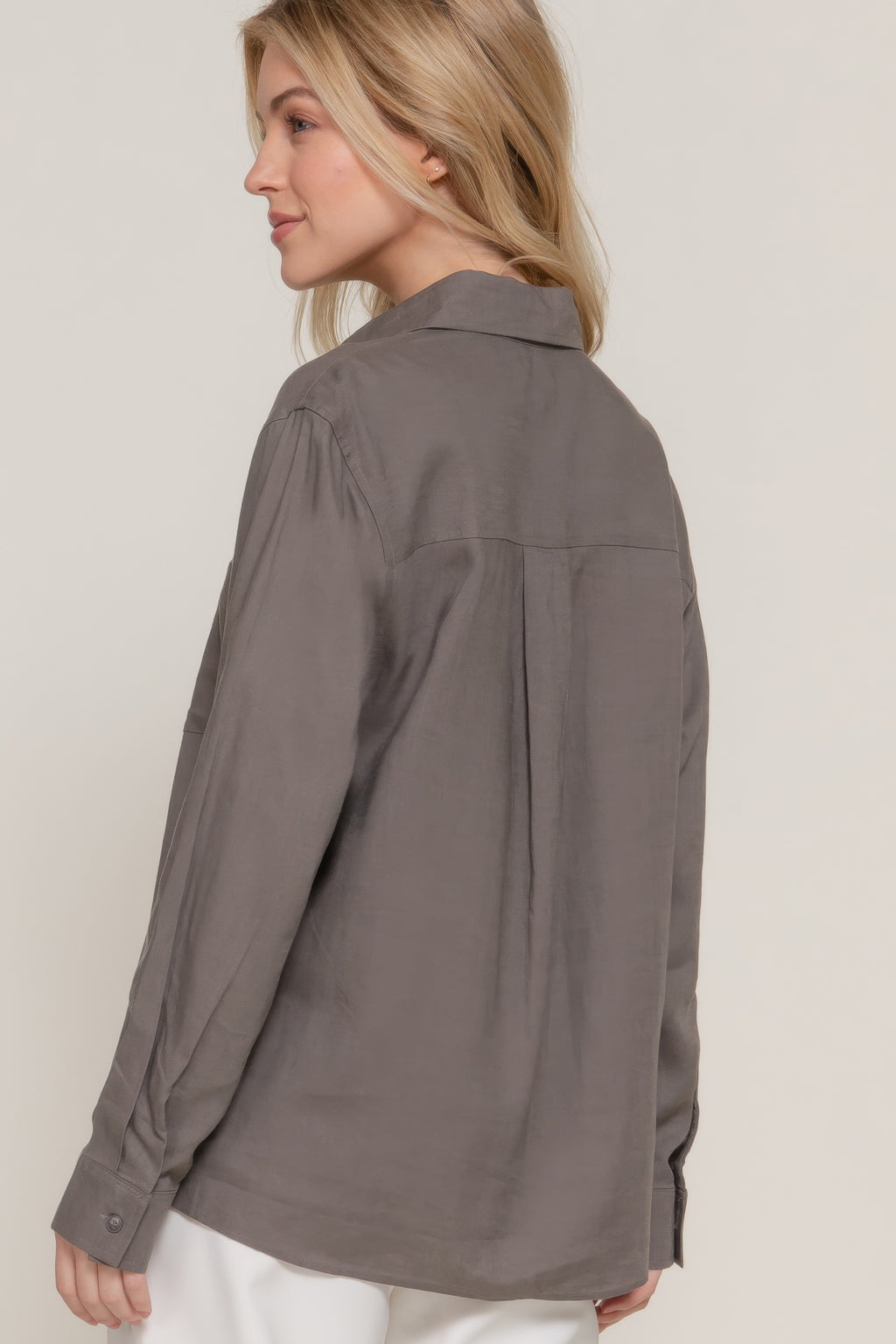 Long Sleeve Linen Blend Shirt-Product Type | Naughty Smile Fashion