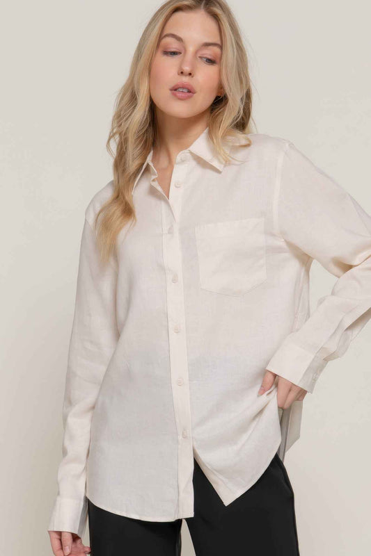 New Arrival – Long Sleeve Linen Blend Shirt – New Arrival Now Live