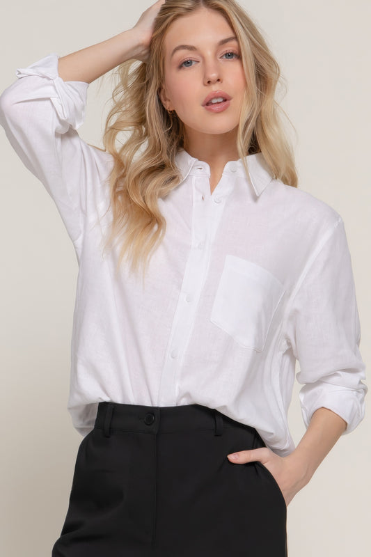 New Arrival – Long Sleeve Linen Blend Shirt – New Arrival Now Live