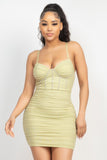 Stone Cami Shirred Bodycon Dress