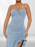 Strapless Denim Dress