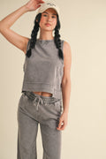 Mineral Wash Sleeveless Top-Product Type | Naughty Smile Fashion