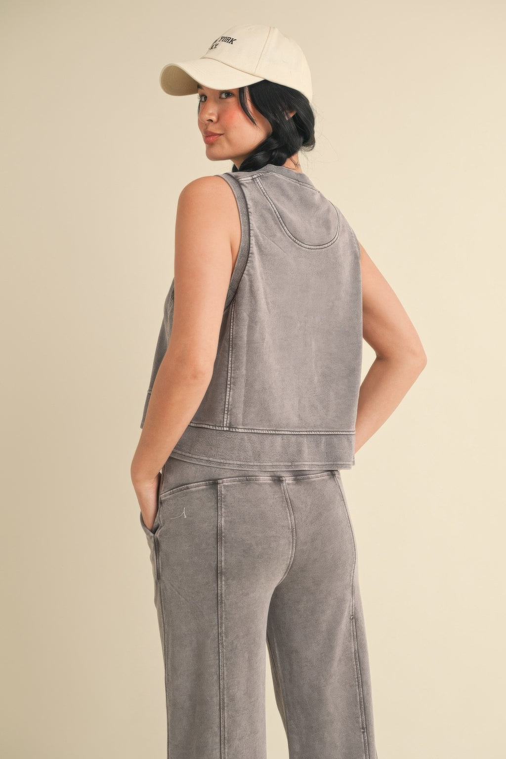 Mineral Wash Sleeveless Top-Product Type | Naughty Smile Fashion
