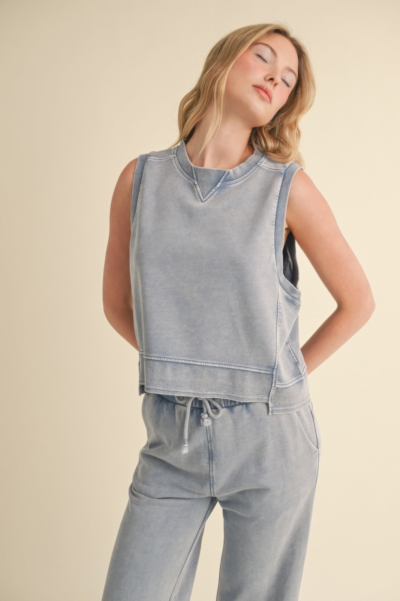 Mineral Wash Sleeveless Top-Product Type | Naughty Smile Fashion