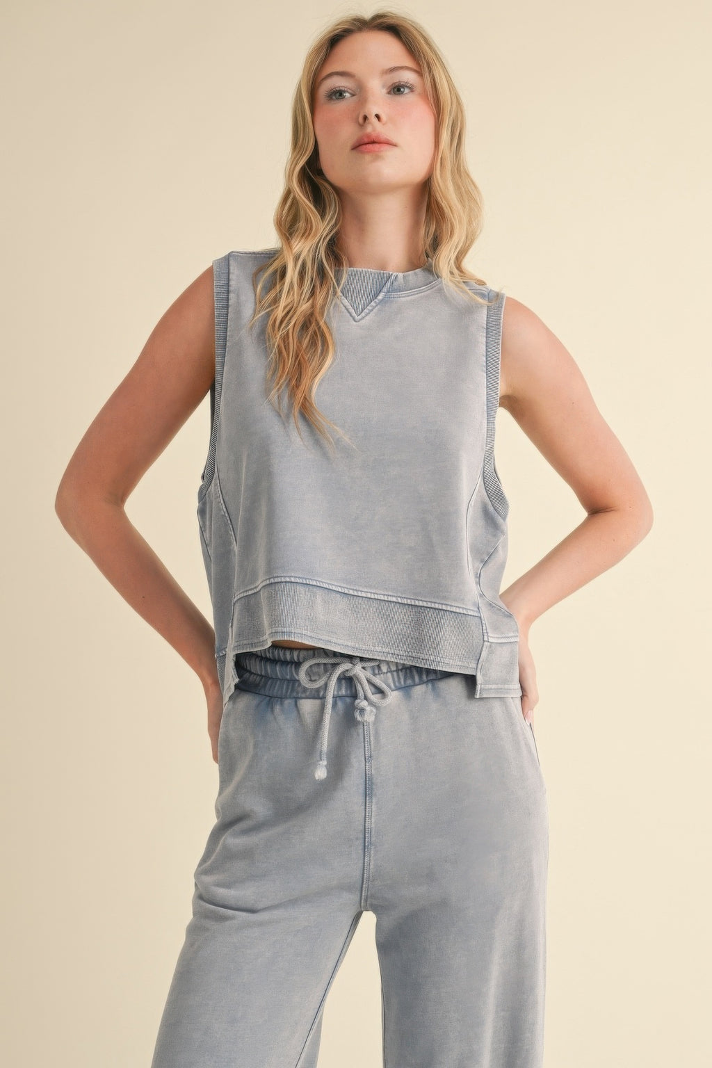 Mineral Wash Sleeveless Top-Product Type | Naughty Smile Fashion