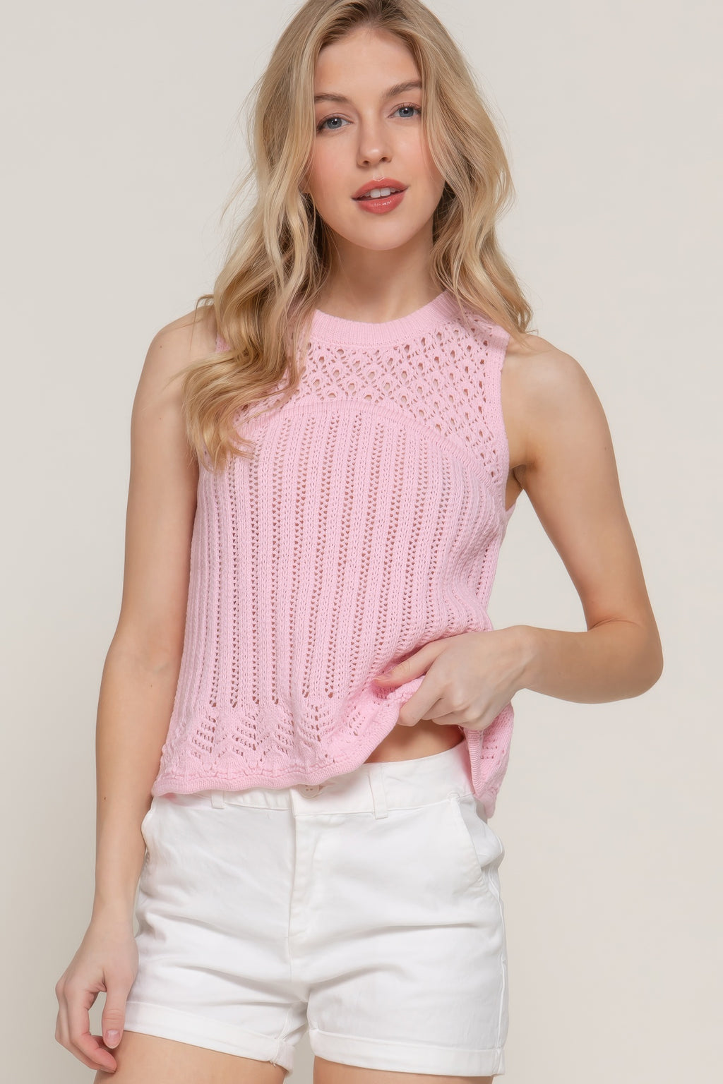 Sleeveless Crochet Spring Sweater-Product Type | Naughty Smile Fashion