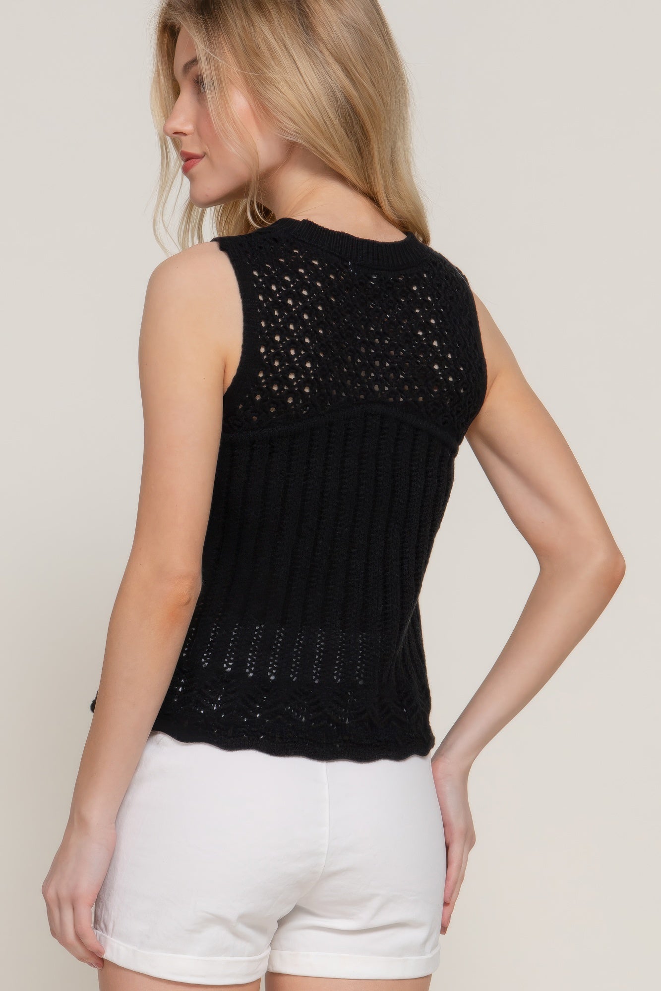 Sleeveless Crochet Spring Sweater-Product Type | Naughty Smile Fashion