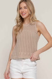 Sleeveless Crochet Spring Sweater