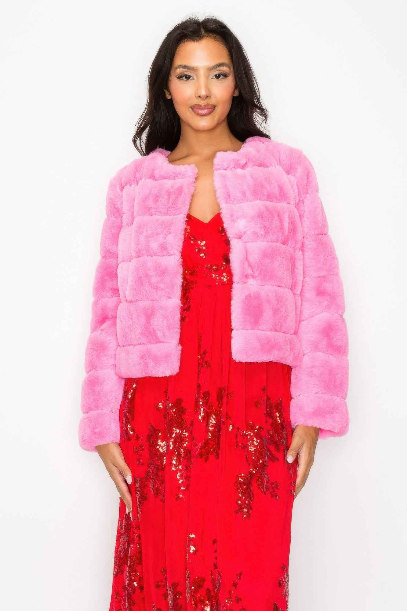 New Arrival – Faux Fur Buttoned Quilted Jacket – New Arrival Now Live