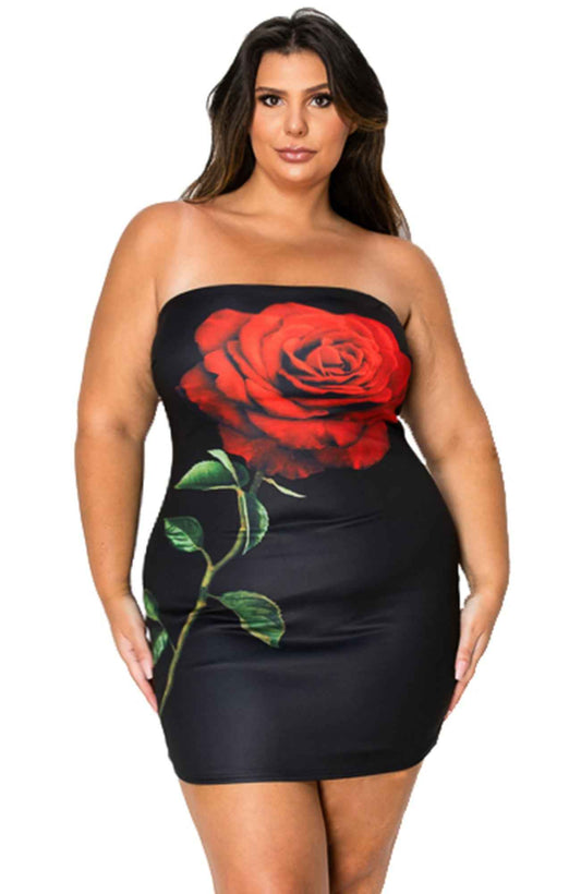 New Arrival – Tube Bodycon Mini Dress With Floral Print Front – New Arrival Now Live