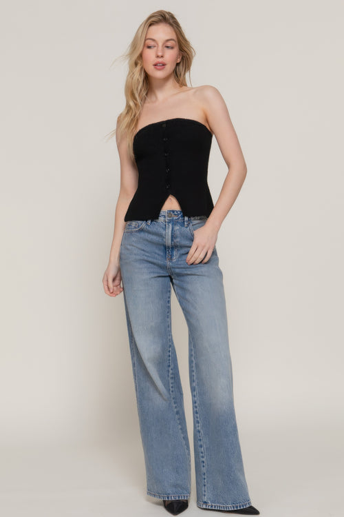 Button Down Tube Spring Sweater-Product Type | Naughty Smile Fashion