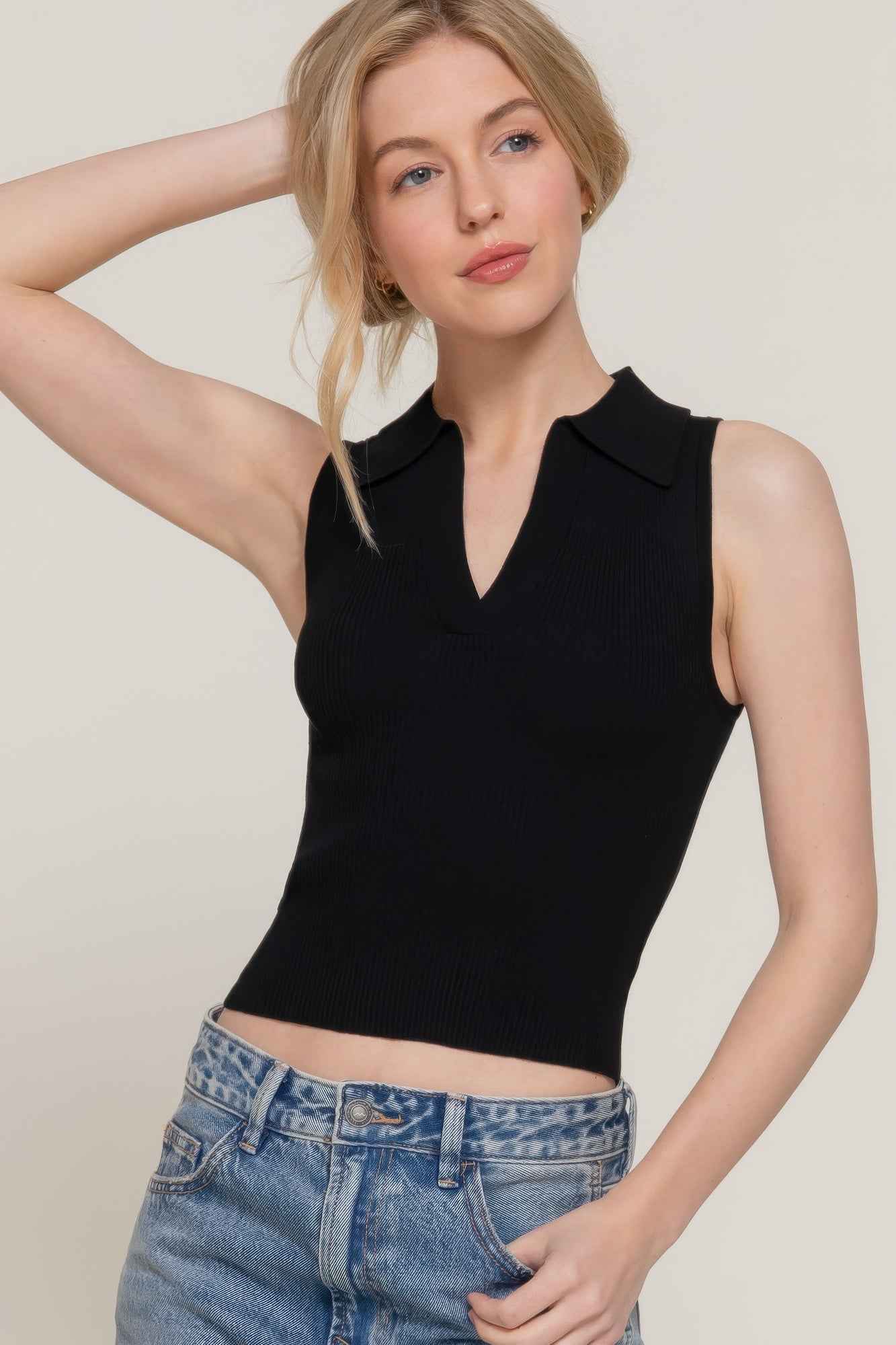 New Arrival – Sleeveless Polo Spring Sweater – New Arrival Now Live