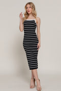 Straight Neck Stripe Spring Sweater Dress-Product Type | Naughty Smile Fashion