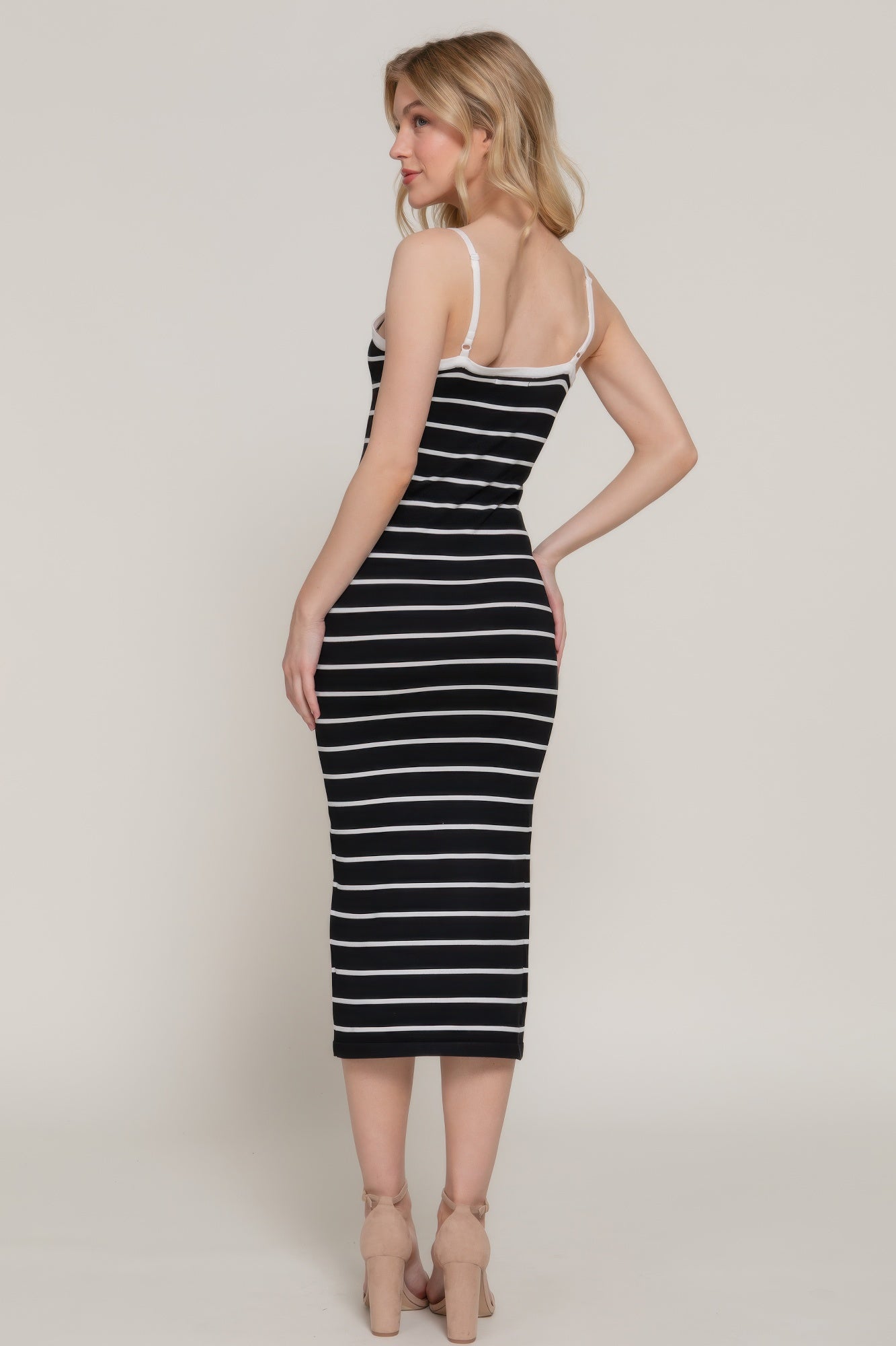 Straight Neck Stripe Spring Sweater Dress-Product Type | Naughty Smile Fashion