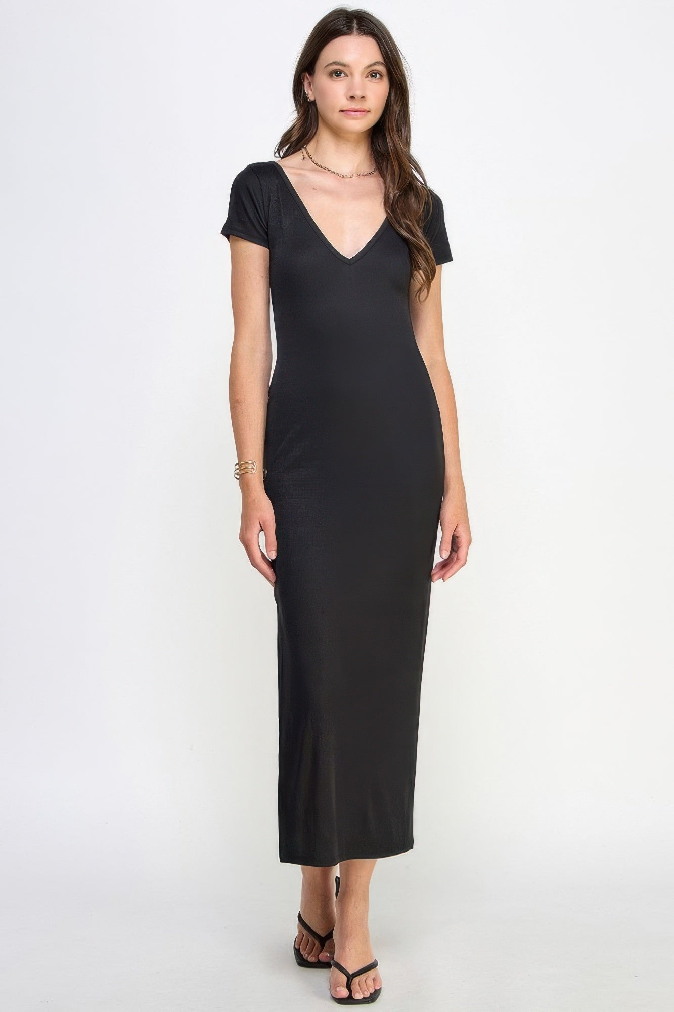 New Arrival – Double V-neck Ribbed Maxi Dress – New Arrival Now Live