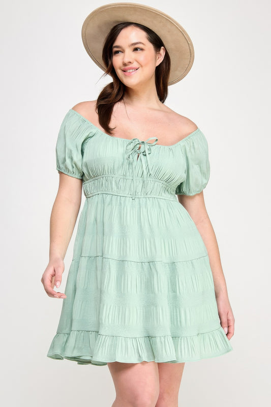 New Arrival – Plus Crinkle Textured Front Tie Mini Dress – New Arrival Now Live