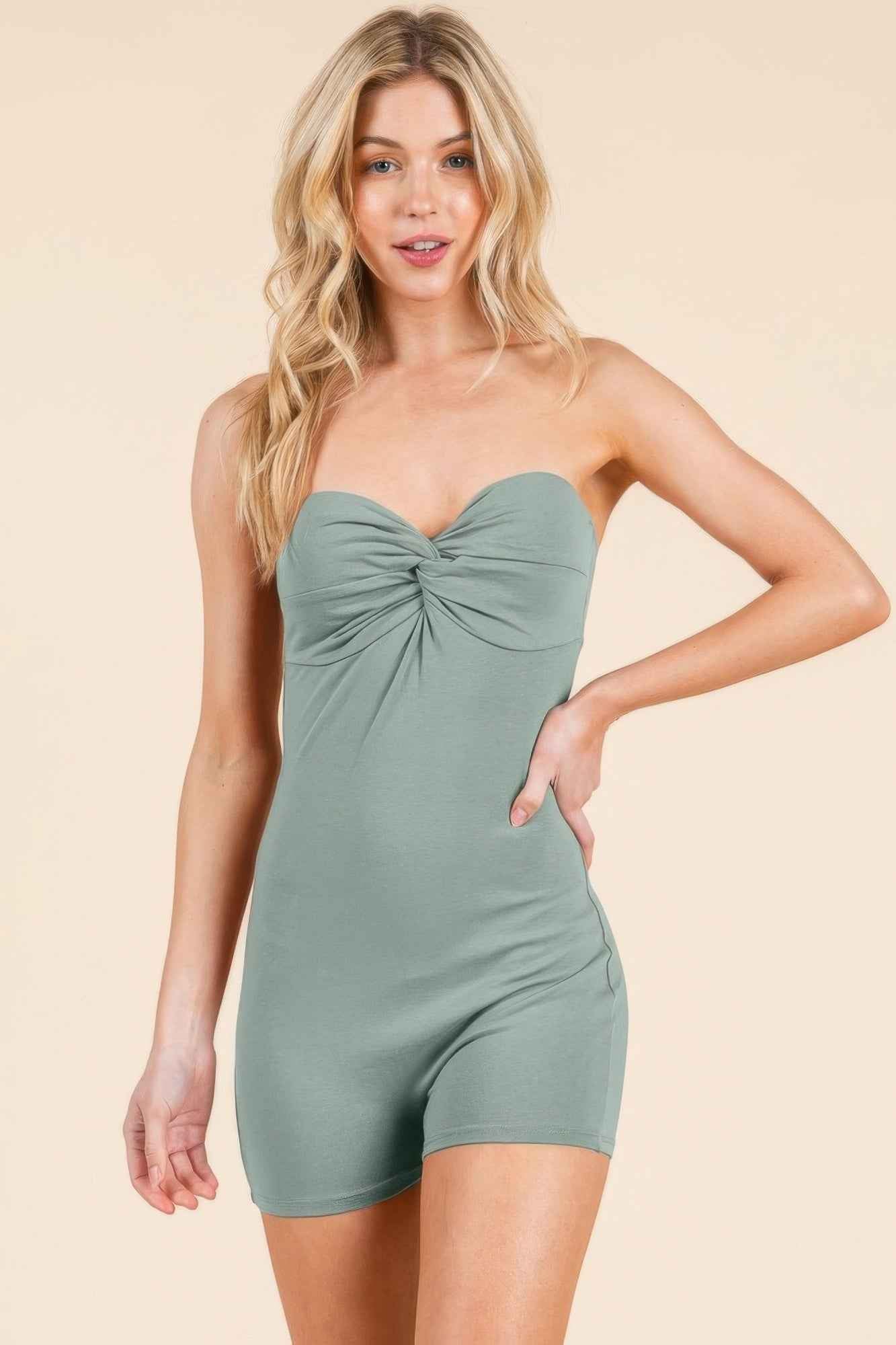 New Arrival – Strapless Twisted Detail Biker Suit – New Arrival Now Live