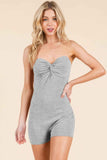 Strapless Twisted Detail Biker Suit