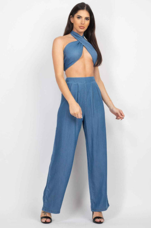 New Arrival – Tube Tied Top & Wide Pants Set – New Arrival Now Live