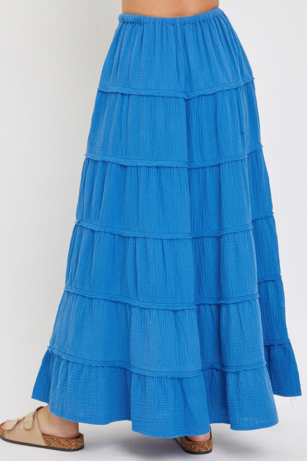 Cotton Gauze Tiered Maxi Skirt-Product Type | Naughty Smile Fashion