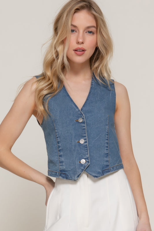 New Arrival – Stretch Denim Vest – New Arrival Now Live