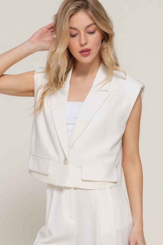 New Arrival – Lapel Collar W/shoulder Pads Vest – New Arrival Now Live