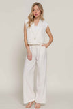 Lapel Collar W/shoulder Pads Vest