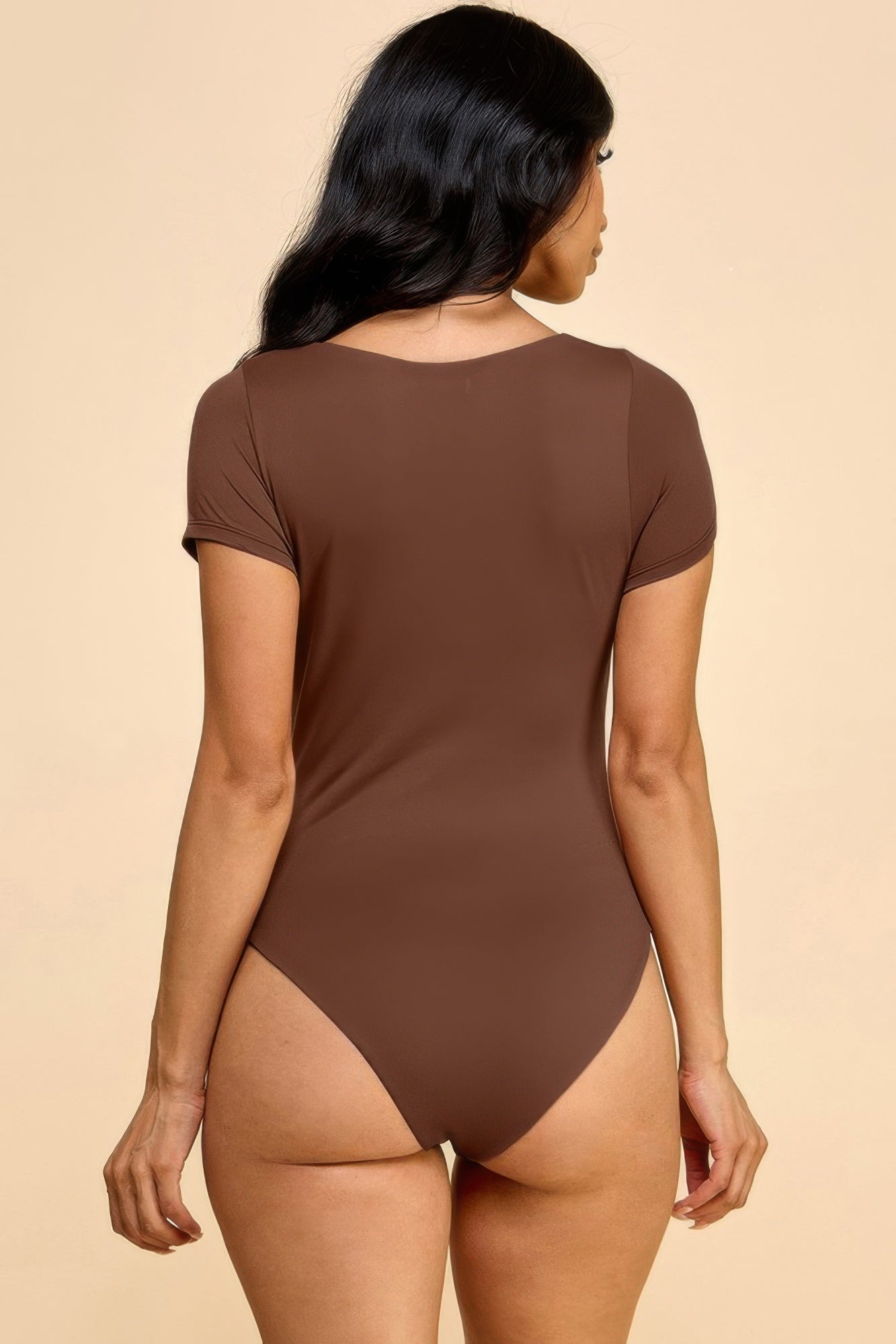 Short Sleeve Scoop Neck Double Layered Bodysuit-Product Type | Naughty Smile Fashion