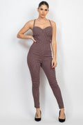 Plaid Sleeveless Zippered Jumpsuit-Product Type | Naughty Smile Fashion