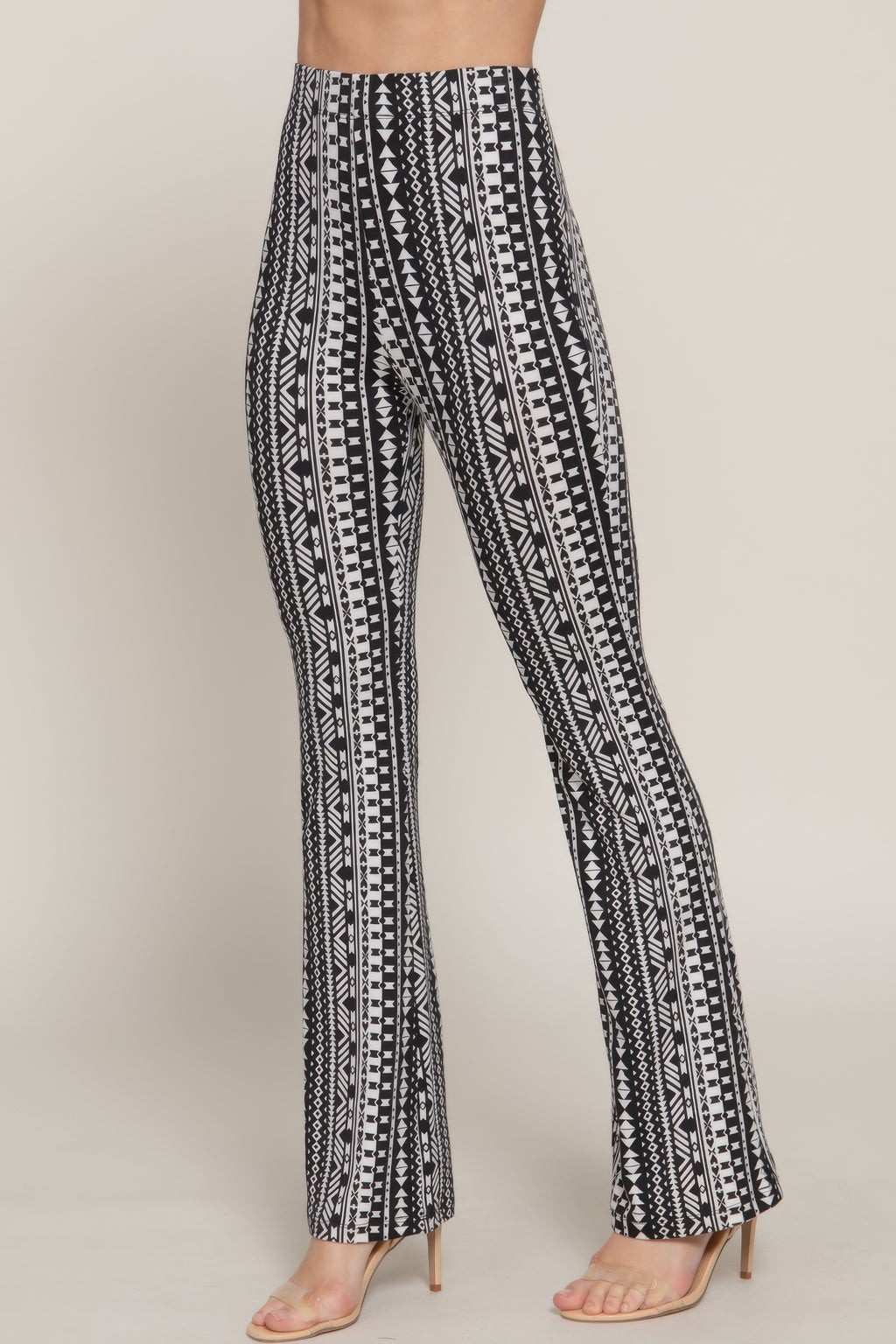 Waist Elastic Slim Flare Print Pants-Product Type | Naughty Smile Fashion