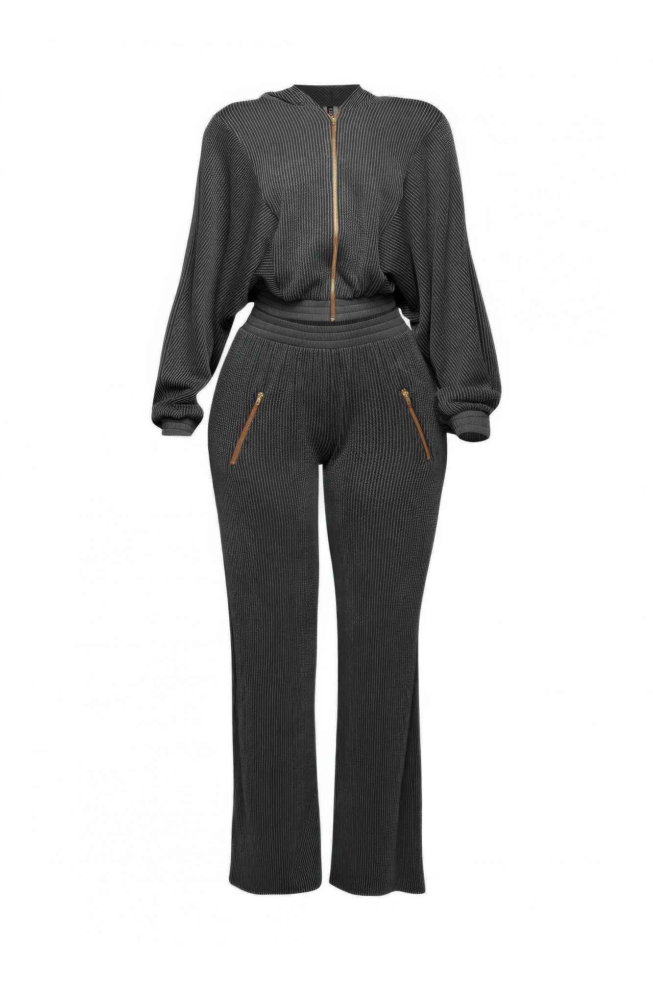 New Arrival – Plus Size Zipper Closure Hoodie Jacket & Pants Set – Stylish & Comfortable – New Arrival Now Live