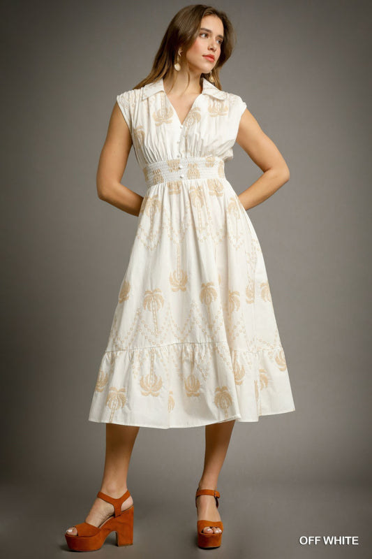 New Arrival – Tropical Breeze Embroidered Midi Dress – New Arrival Now Live