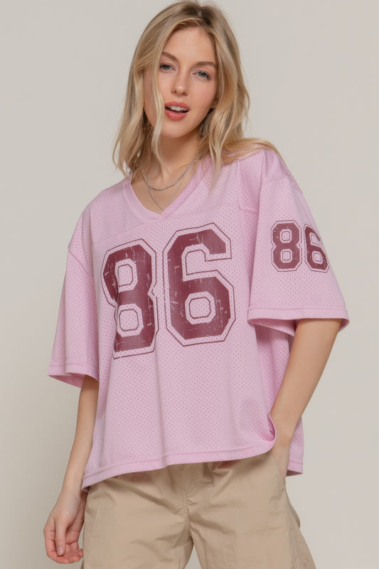 New Arrival – Silk Screen Print Mesh Oversize Basball T-shirt – New Arrival Now Live