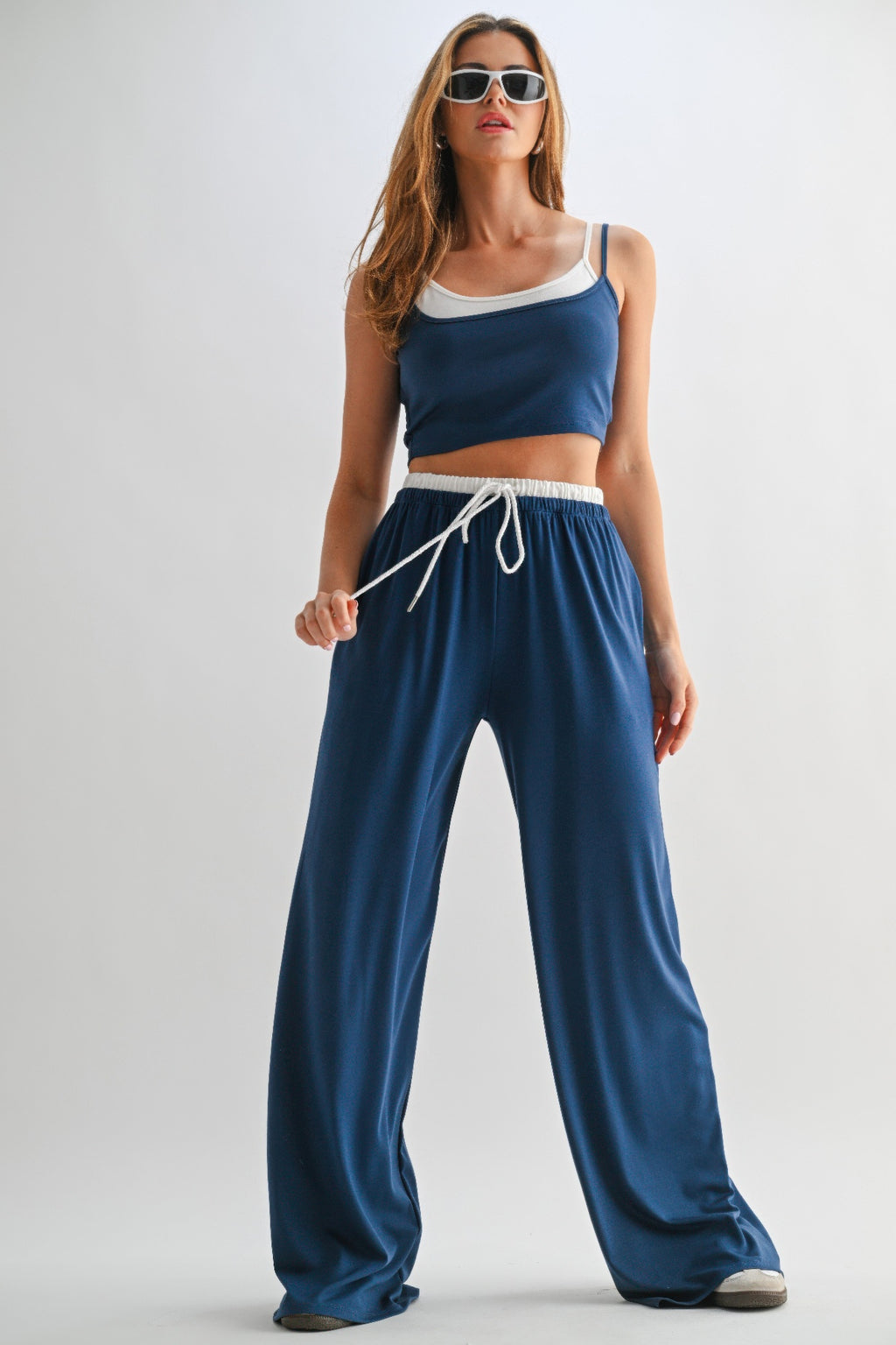 Drawstring Lounge Pants & Crop Top Set-Product Type | Naughty Smile Fashion