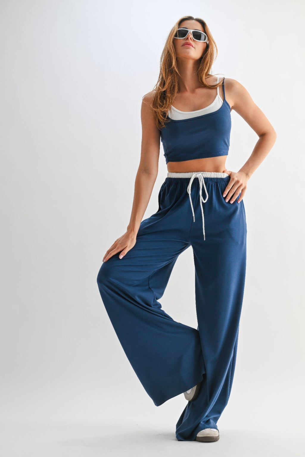 Drawstring Lounge Pants & Crop Top Set-Product Type | Naughty Smile Fashion