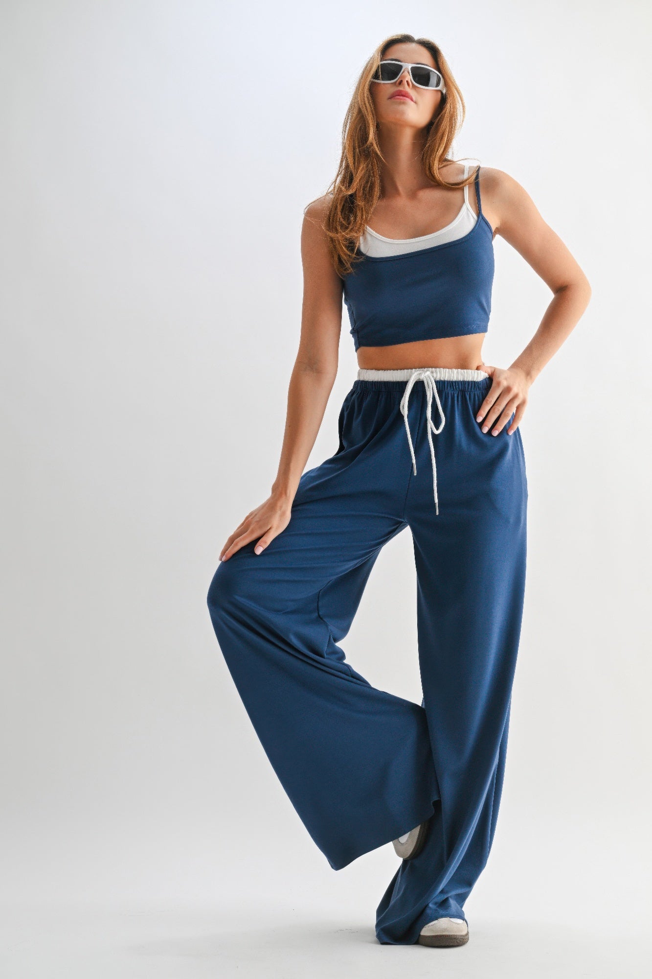 Drawstring Lounge Pants & Crop Top Set-Product Type | Naughty Smile Fashion