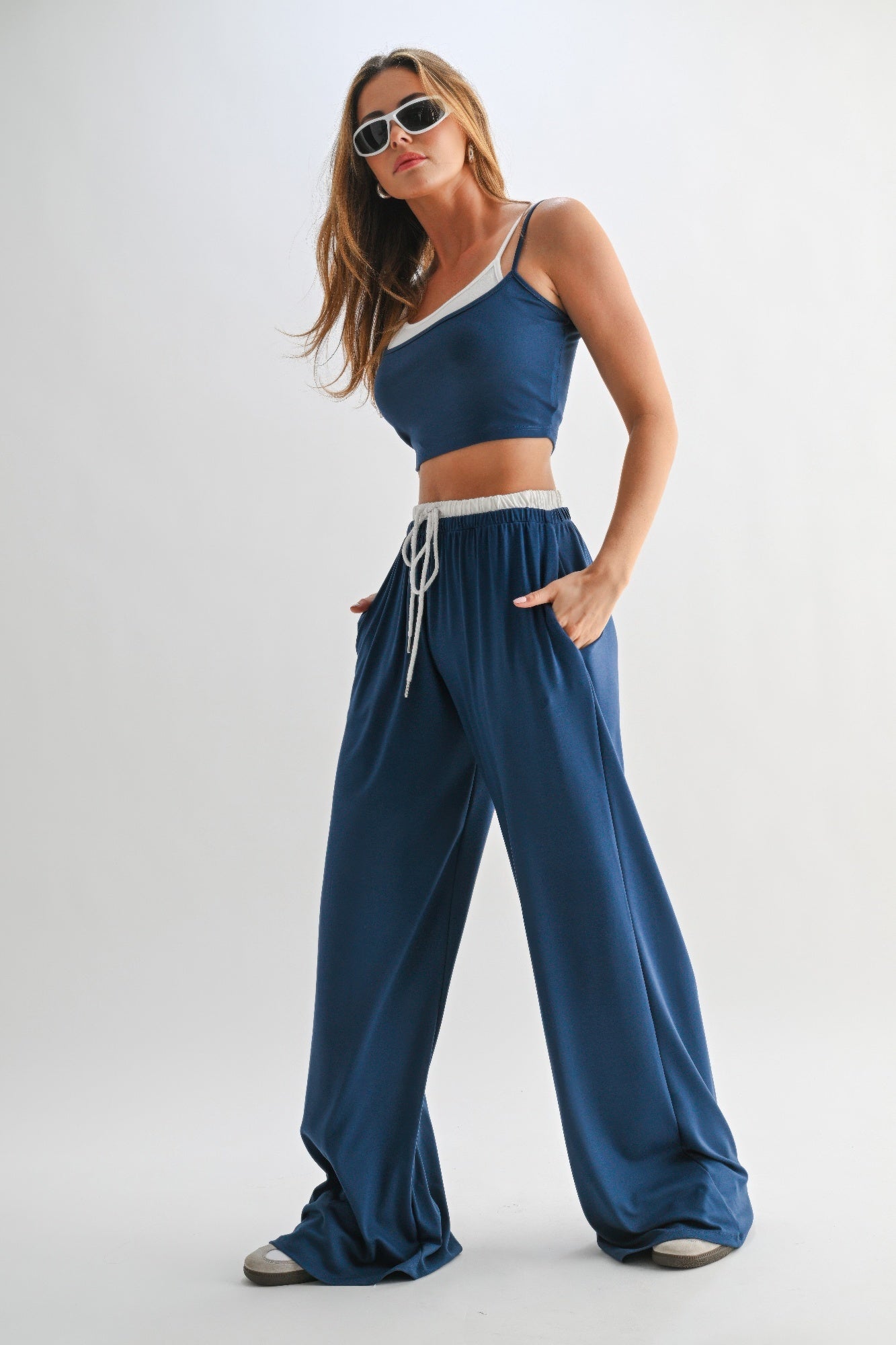 Drawstring Lounge Pants & Crop Top Set-Product Type | Naughty Smile Fashion