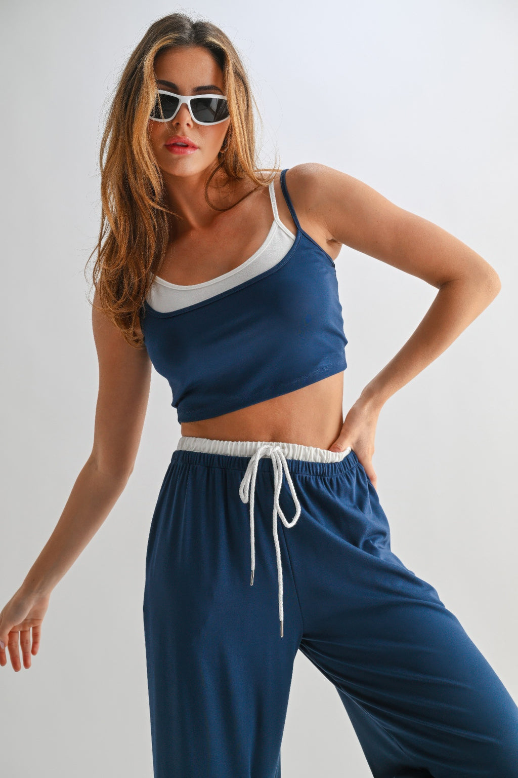 Drawstring Lounge Pants & Crop Top Set-Product Type | Naughty Smile Fashion