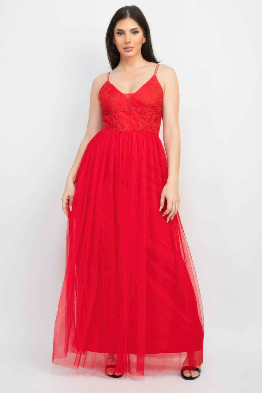 New Arrival – Glittered Straps Mesh Tulle Maxi Dress – New Arrival Now Live