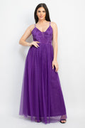 Glittered Straps Mesh Tulle Maxi Dress-Product Type | Naughty Smile Fashion