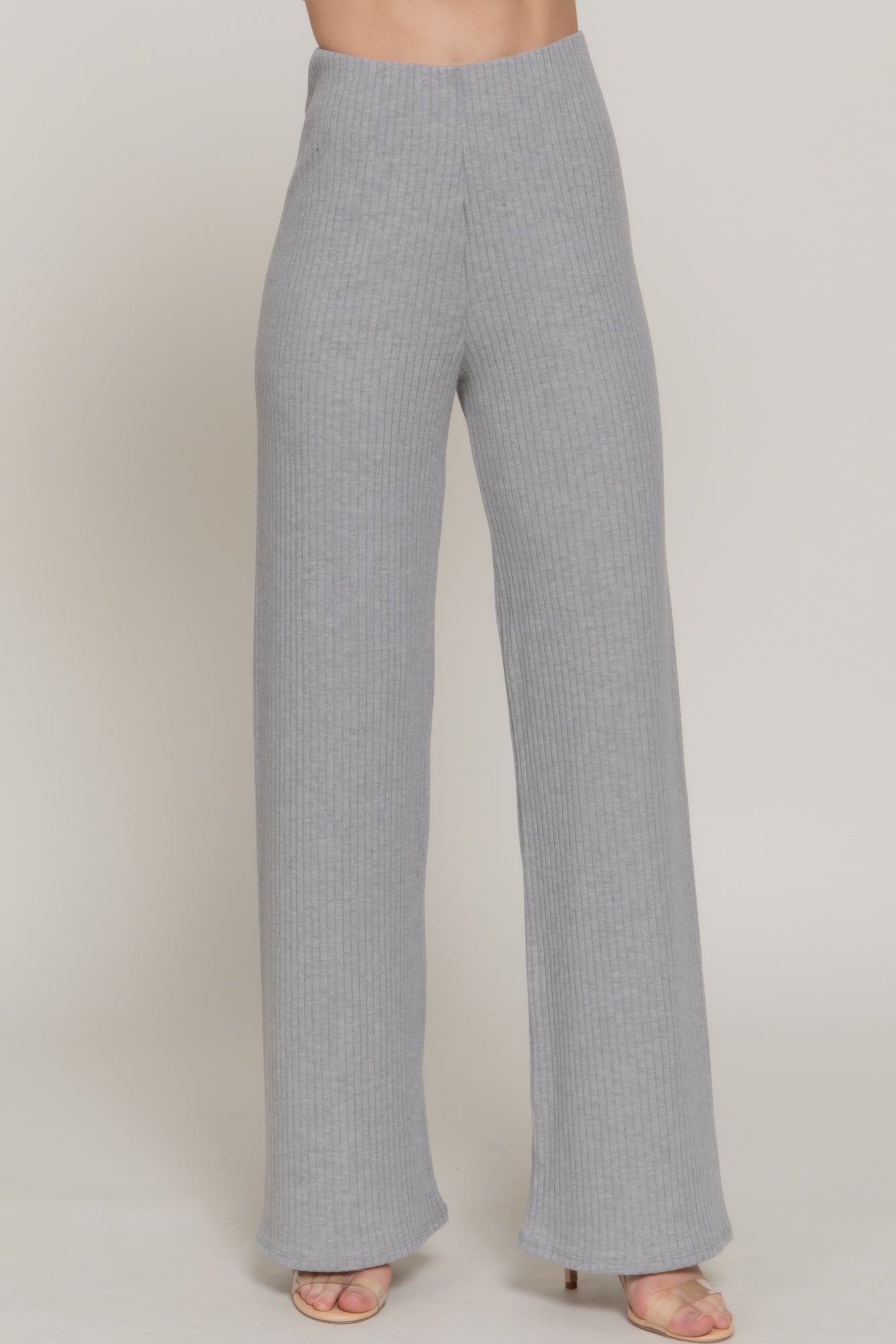 New Arrival – Inside Elastic Waistband Wide Rib Knit Pants – New Arrival Now Live