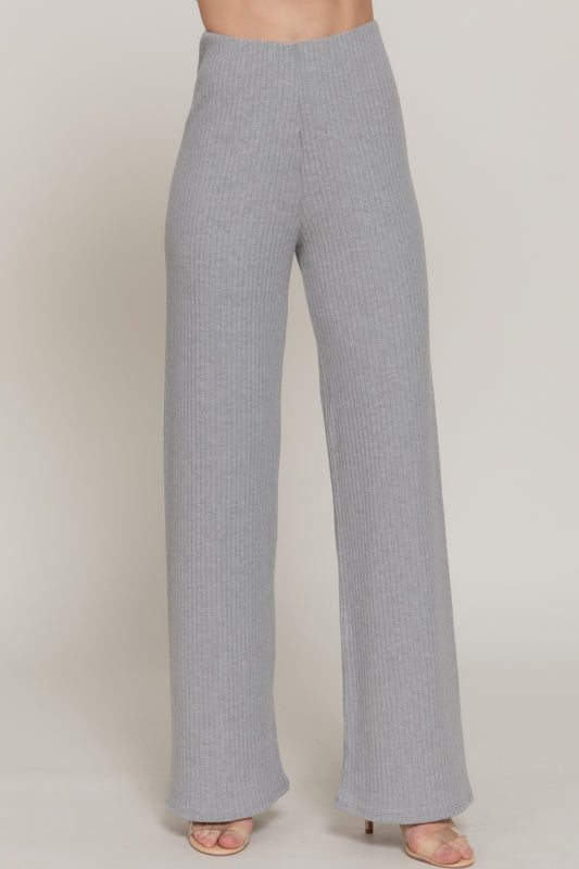 New Arrival – Inside Elastic Waistband Wide Rib Knit Pants – New Arrival Now Live