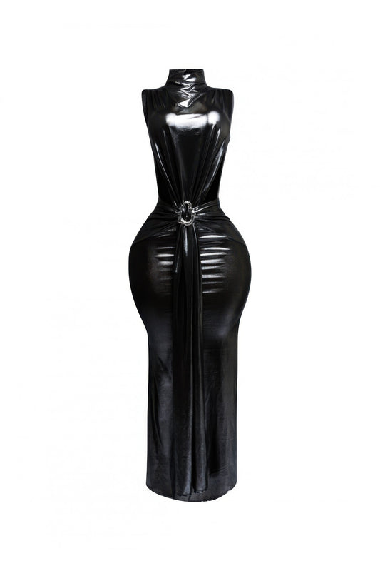 New Arrival – Mock Neck And Tied Waist Dress – New Arrival Now Live