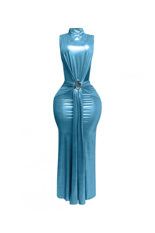 New Arrival – Mock Neck And Tied Waist Dress – New Arrival Now Live